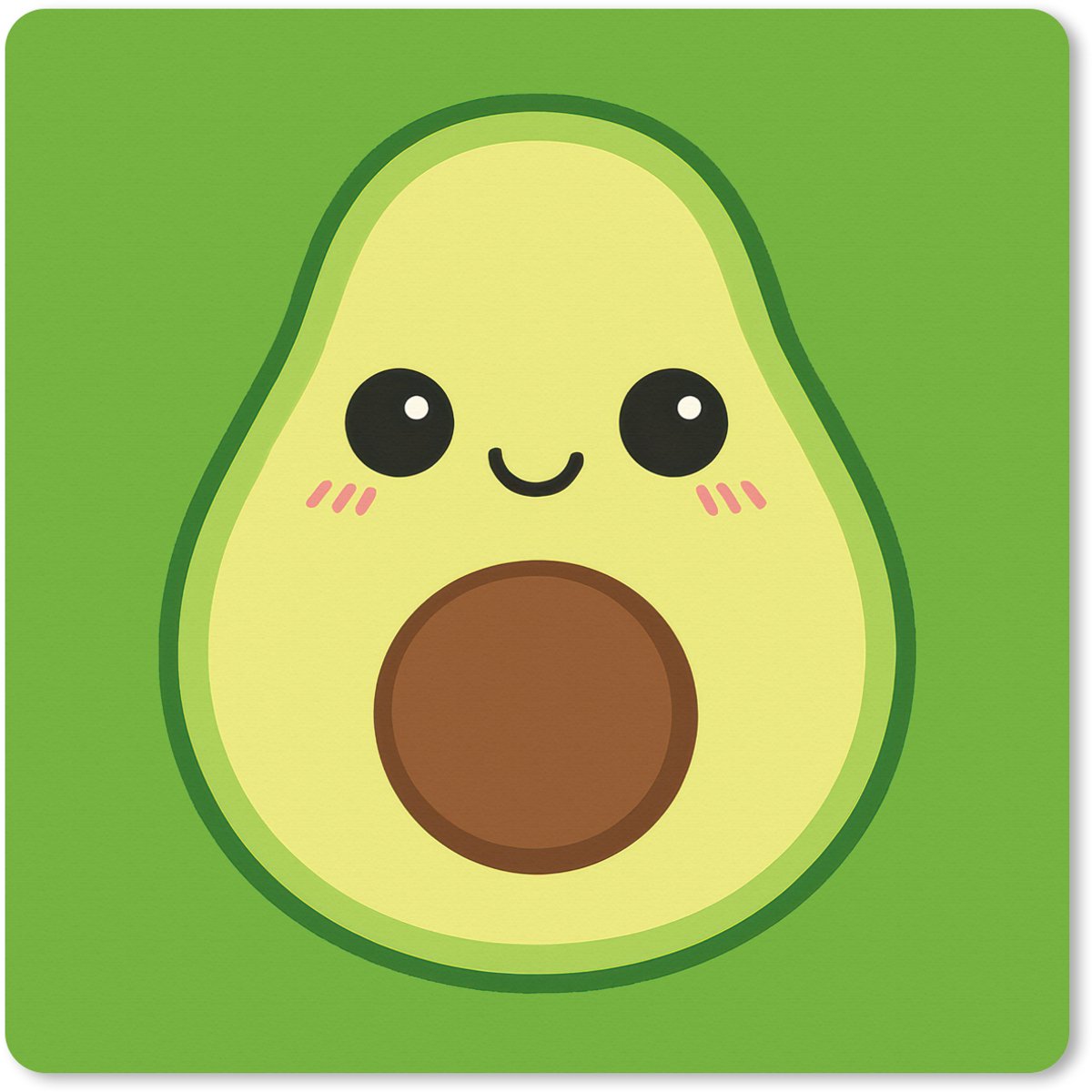 Muismat XXL 50x50 cm - Bureau onderlegger - Bureau mat Avocado - Groen - Speels - Bureaumat - Gaming mousepad xl - Bureaulegger groot - Computer deskmat