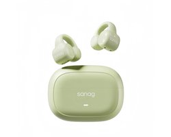 Sanag S3S – Open-Ear Bone Conduction Koptelefoon – Bluetooth 5.3 –Ai headset Sport Oorclip – 56u Lange Batterijduur – Waterdicht – Licht Groen