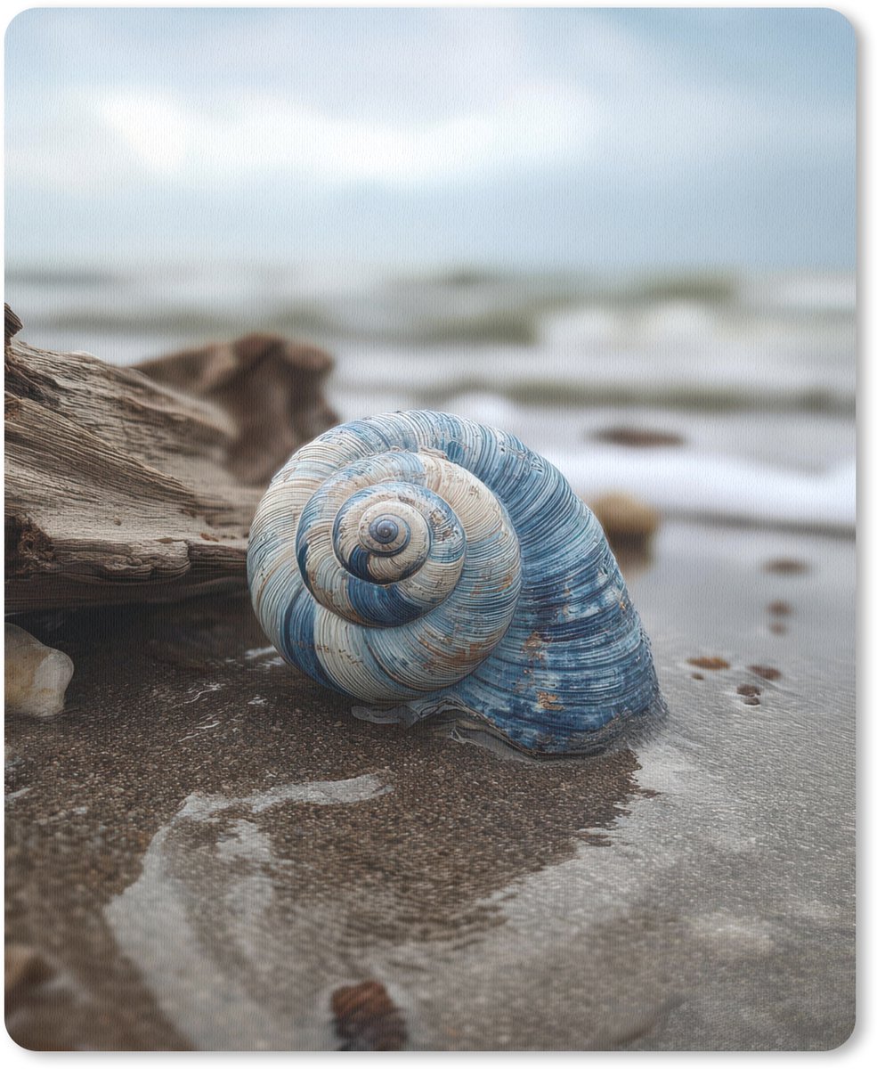 Muismat 19x23 cm - Mousepad Schelp - Strand - Blauw - Zee - Muismatten