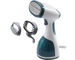 Tomado TSH1201W - Kledingstomer - Handstomer - Ontkreuker – Stoomapparaat kleding - Incl. 2 opzetborstels - Stoomreiniger – Stomer - Wit/turquoise