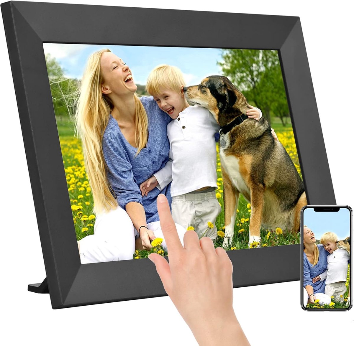 Digitale fotolijst 15 inch HD met wifi, aanraakbediening en bewegingssensor