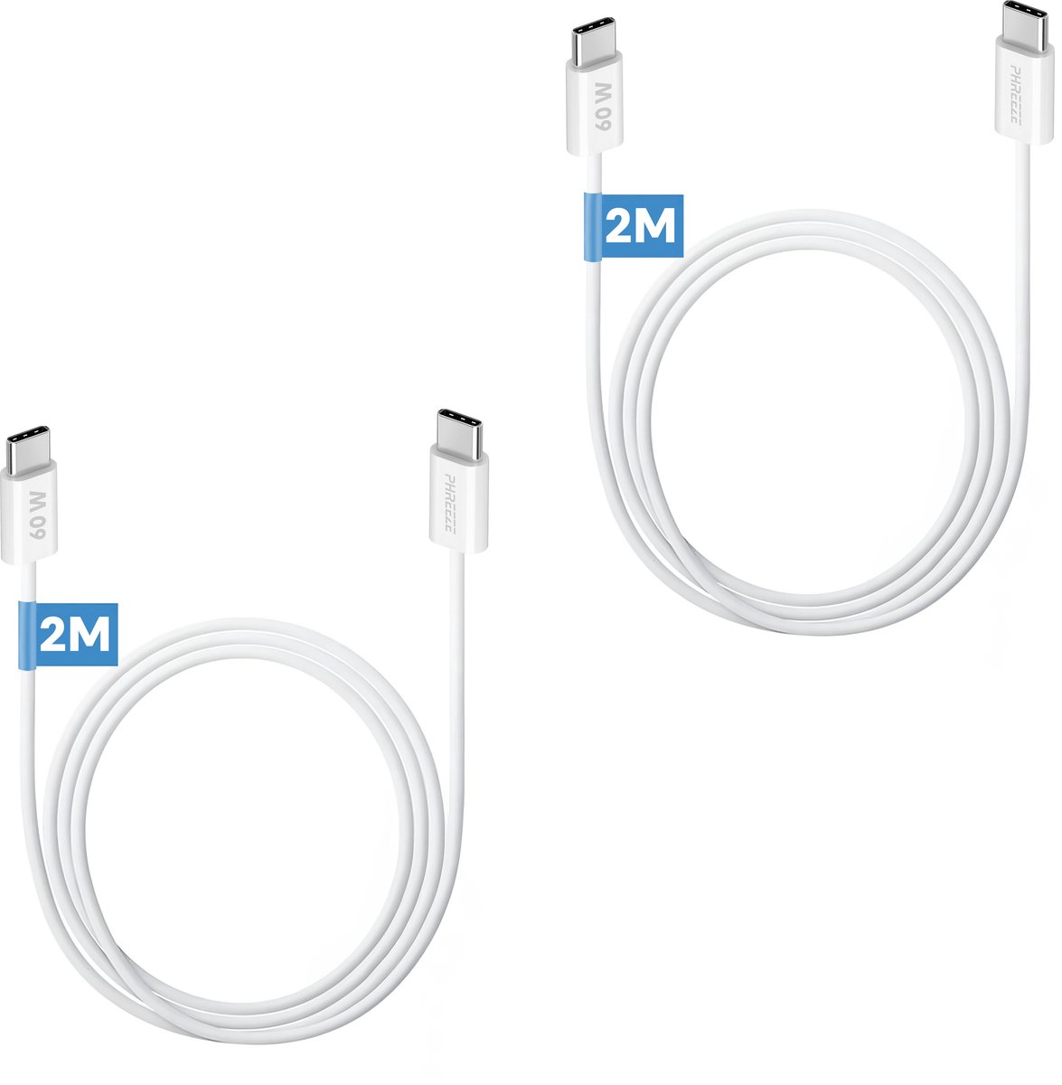Oplaadkabel - Usb C naar Usb C - 60W - 480Mbps - 2 meter