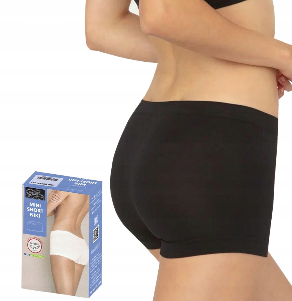 GATTA - Dames Boxershort - Maat L - Zwart - Naadloze Short - Comfort Ondergoed (1 stuks)