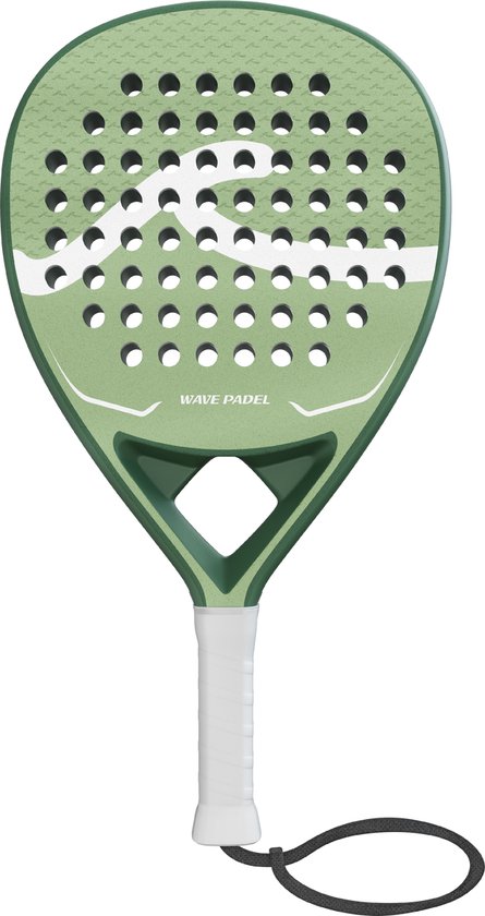 Padel Racket van WAVE PADEL® - 100% Carbon - Voor mannen en vrouwen - Green Serve - Padel Racket Groen