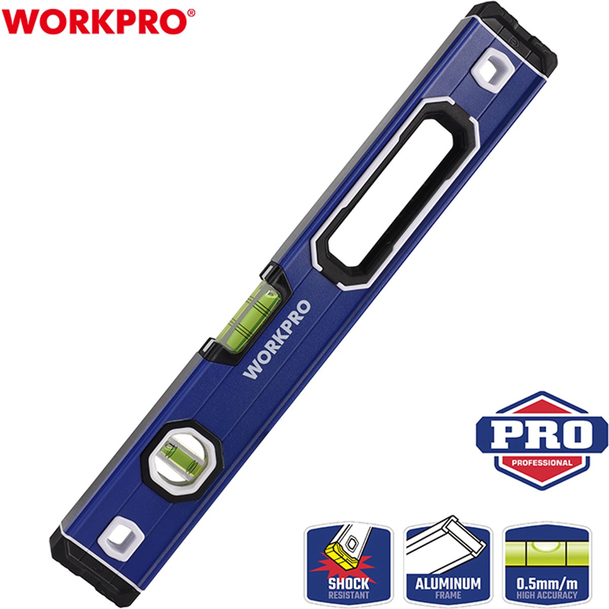 WORKPRO WP262019 Waterpas 400 mm – Aluminium & Magnetisch – Professioneel