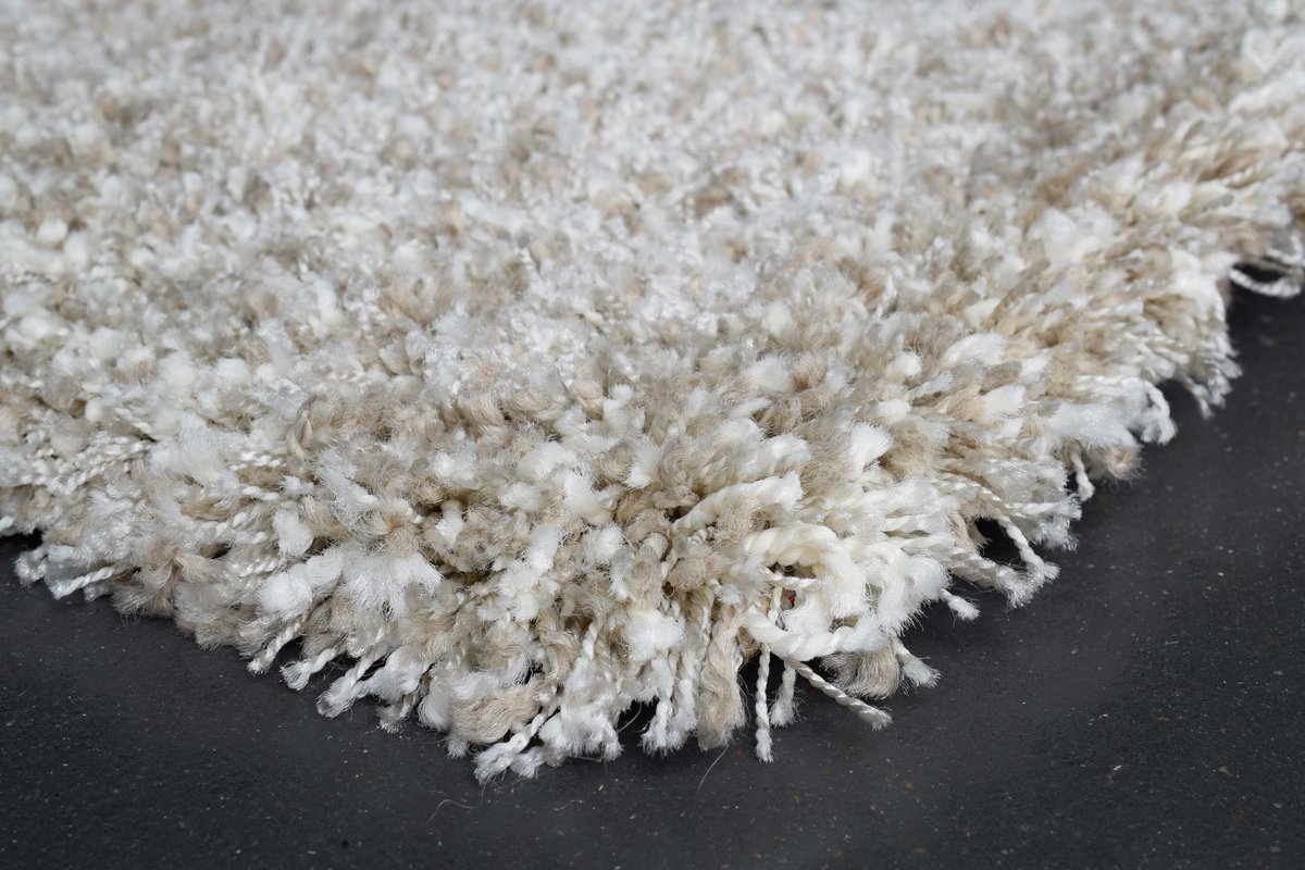 Rugsman Mellow Vloerkleed - Ø 160 cm - Beige - Rechthoekig, Loper, Rond - Syntethisch - Woonkamer - Effen - Shaggy - Hoogpolig, Boho, Modern