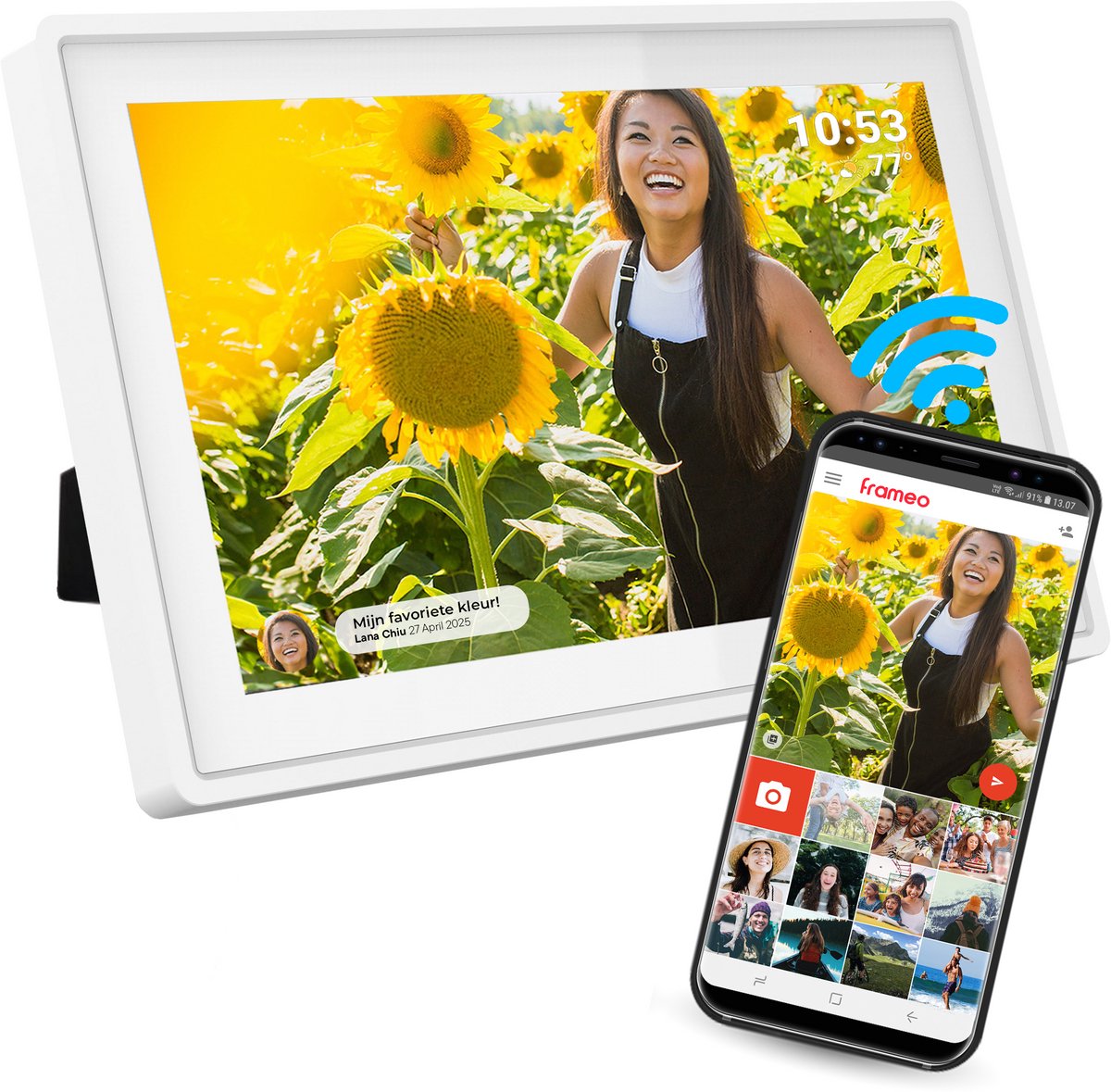 Denver Digitale Fotolijst 7 inch - Frameo App - Fotokader WiFi - IPS Touchscreen - 8GB - PFF725W