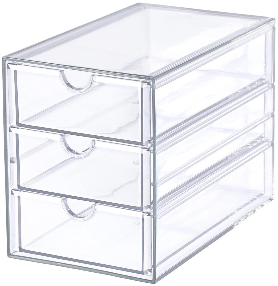 Ibenzoa® Transparante acryl opbergbox met drie laden voor diverse accessoires