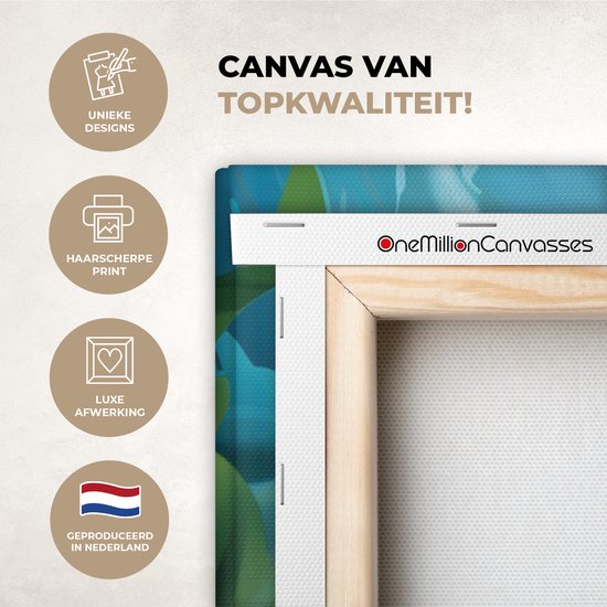 Peinture sur toile 80x120 cm - Décoration murale chambre enfant Tortue - Animaux aquatiques marins - Sous-marin - Algues - Décoration murale murale chambre bébé - Décoration chambre garçon et fille - Accessoires Bébé - Peintures