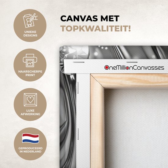 Peinture sur toile 120x80 cm - Décoration murale Abstrait - Diamant - Luxe - Moderne - Argent - Décoration murale salon - Décoration chambre moderne - Tableaux abstraits