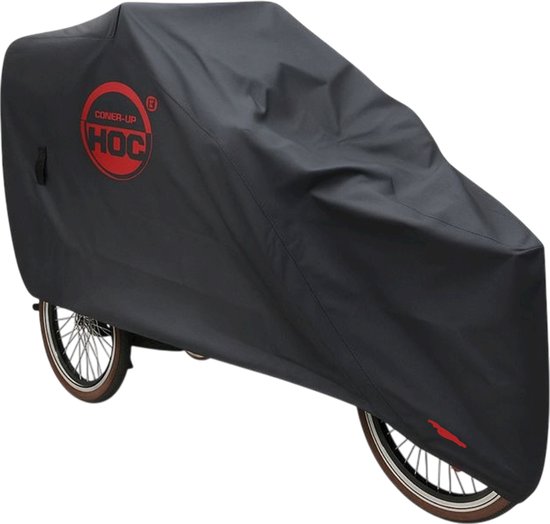 Bakfietshoes Voor Grotere / Elektrische Bakfiets (met huif) - Red label o.a. bestemd als: Babboe hoes : Cruiser hoes : Dolly hoes : Vogue hoes : Urban Arrow Family hoes Bakfiets tot 250 cm