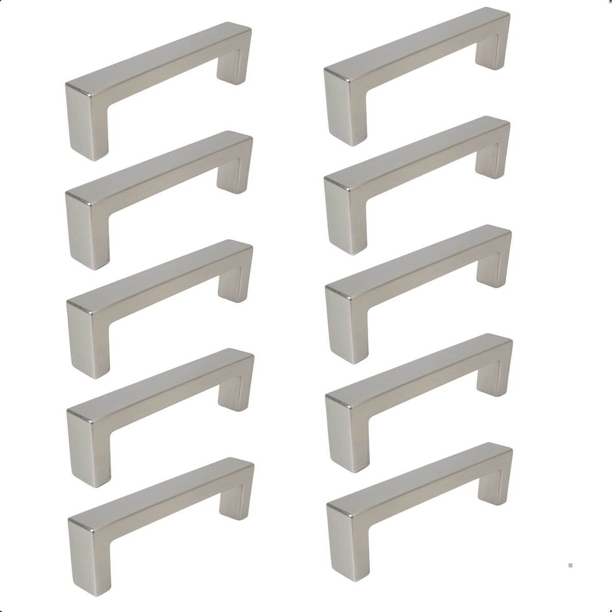 10X Handgrepen RVS - Boormaat 128mm - Greepjes - Handgreep - Handgrepen keukenkastjes - Handvatten - Meubelgreep RVS - Handgrepen voor deurtjes