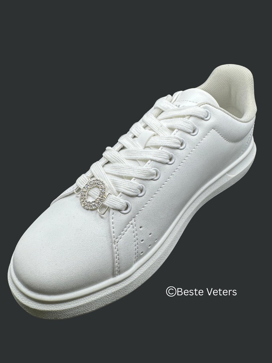Beste Veters- Schoenen accessoire- Kristallen O-Charm voor sneakers -Glamour sneaker tag-luxe sneaker charm-Zilver-Diamand