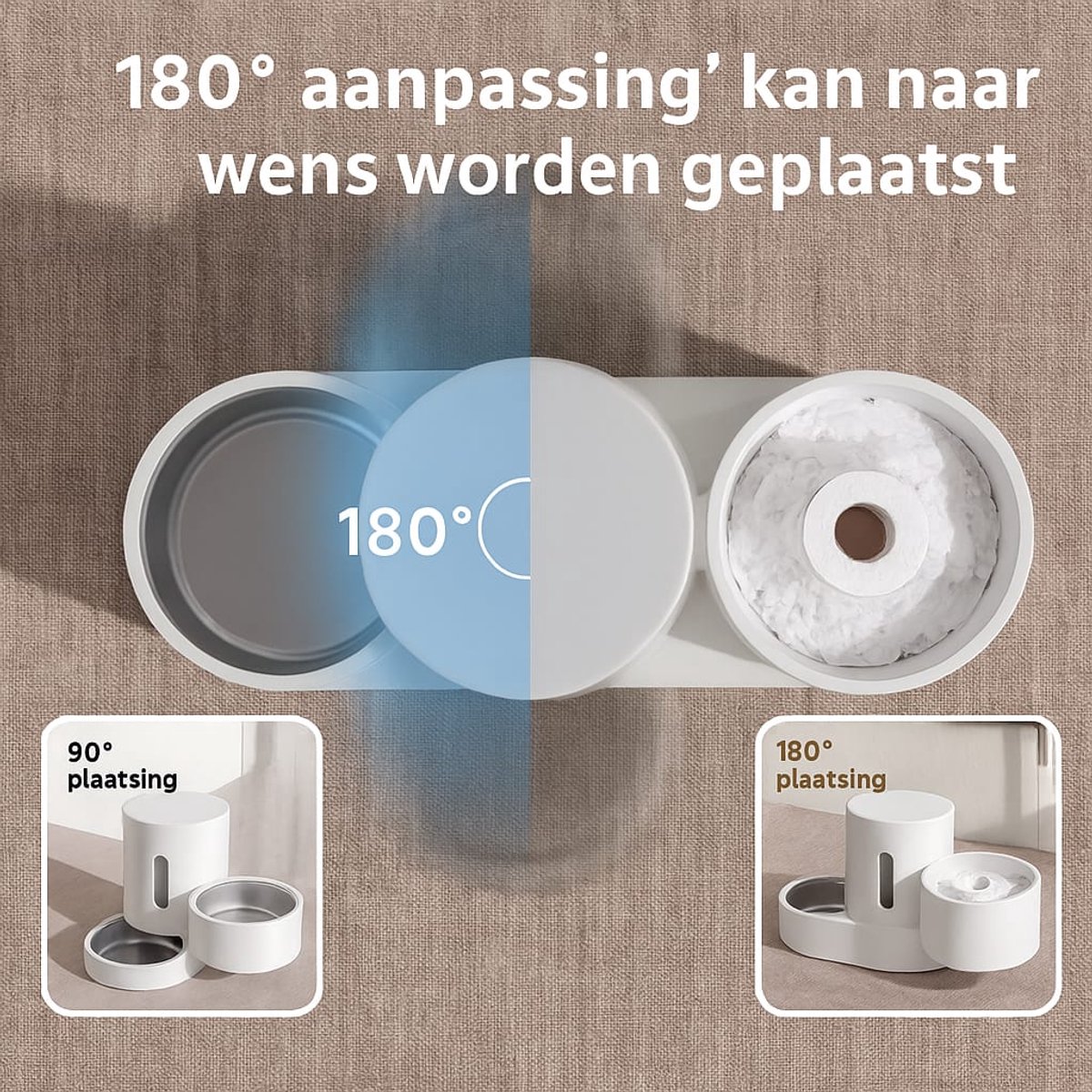 2-in-1 Drinkfontein met Voerbak 360° thumbnail 6
