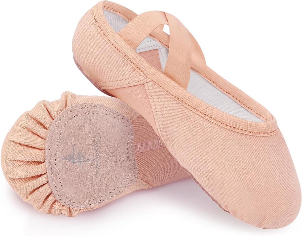 Allecto plus Elastische balletschoenen met splitzool roze EU voor meisjes peuters en vrouwen