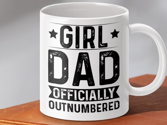 Mug « Papa de filles officiellement en minorité », cadeau Vaderdag , mug Nieuwe papa, papa de Filles, mug humoristique pour papa, mug Vaderdag