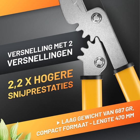 Lopper - Robust SK5 Steel Secateurs with Metal Anvil & Non-Slip Layer 60mm Blade Length 470mm Total Length Ergonomic Non-Slip Handles van Merkloos	 — afbeelding 5