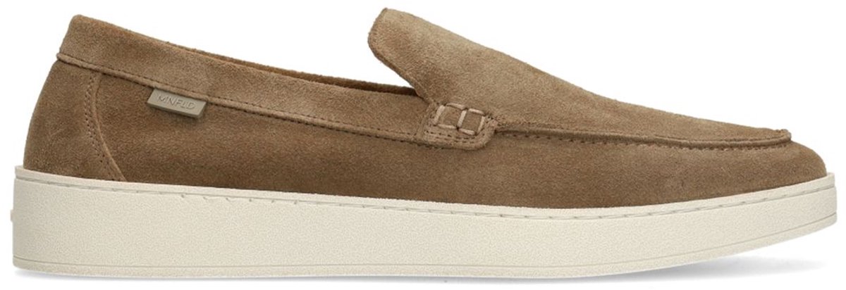 Manfield - Heren - Taupe suède loafers - Maat 40