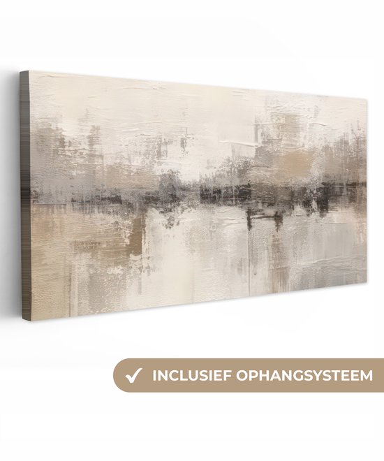 Peinture sur toile Art moderne - Abstrait - Beige - 160x80 cm - Décoration murale
