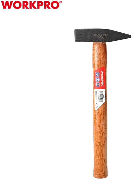 WORKPRO WP241019 Machinistenhamer 500g – Gesmede stalen kop & houten steel – Professioneel