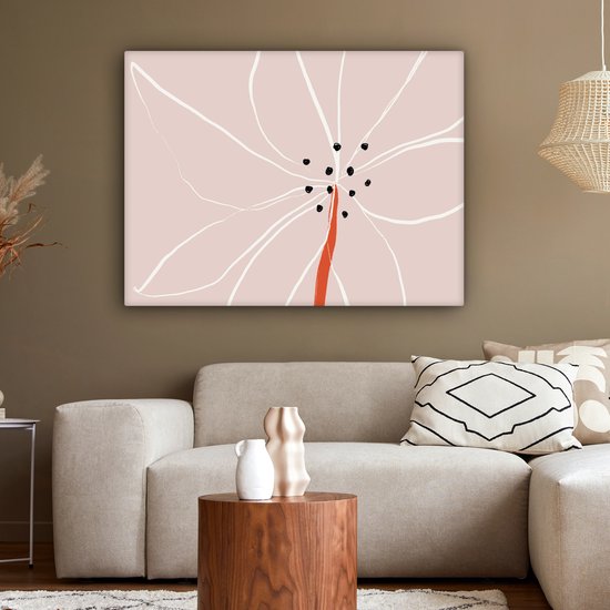 Toile Peinture Fleurs - Abstrait - Pastel - 120x90 cm - Décoration murale