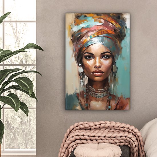 Tableau toile femme 60x90 cm - Décoration chambre adultes - Art moderne - Décoration murale toile toile abstraite - Toile murale cuisine - Photo sur toile - Tableau cuisine décoration maison - Décoration chambre abstraite - Hotel chic