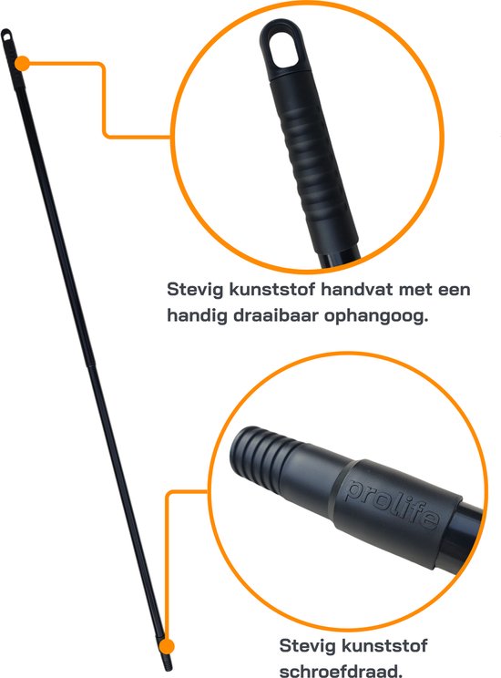 Prolife - telescoopsteel - zwart - RVS - 150 cm steel lengte van Prolife — afbeelding 2