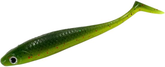 S&D - Shad Set 10 Stuks - 9cm / 5.5g - Realistisch Kunstaas met Glitters & Schubbenpatroon - Voor Snoek, Baars & Roofvis - Lichtgroen van Merkloos — afbeelding 2