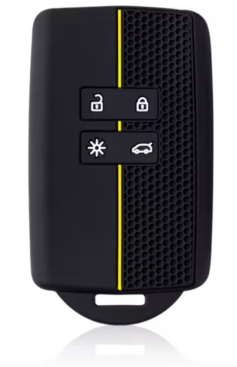 Siliconen Remote Cover Key Case key cover Zwart/Geel voor Renault Megane Captur Zoe Espace 5 Clio Arcan Arkana Kadjar voor Dacia Duster Sport Sporty Geel/Zwart