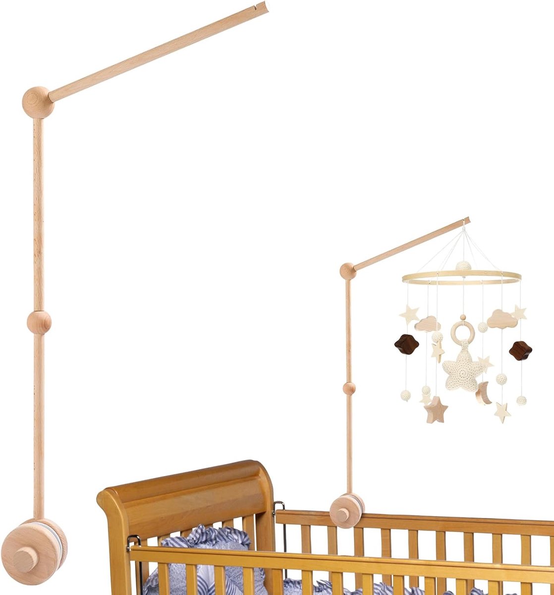 Mobiele houder voor babybed - Houten standaard voor kinderkamerdecoratie