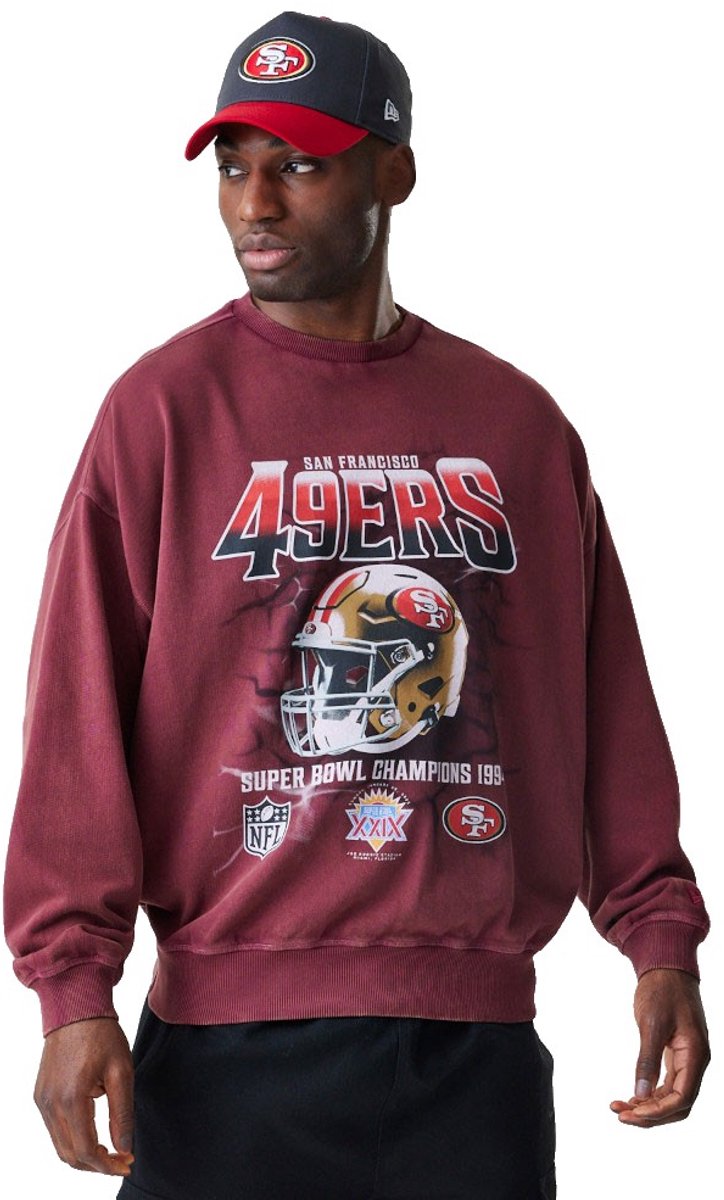New Era Nfl Boxy Washed San Francisco 49ers Sweatshirt XL Man Rood