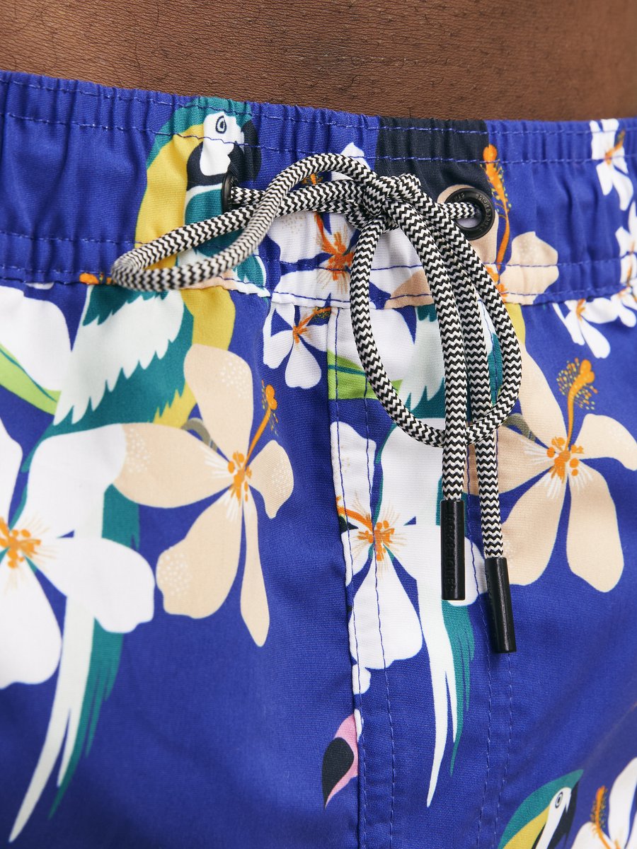 Jack & Jones Heren Zwemshorts JPSTFIJI AOP Blauw Tropisch Paradijs Print — afbeelding 5