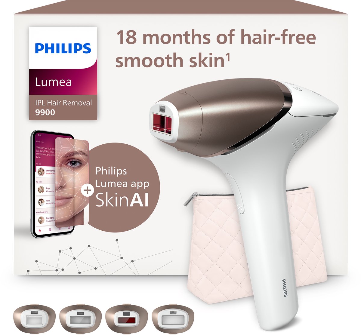 Philips Lumea IPL 9900 Series – IPL Ontharingsapparaat – AI haarvermindering analyse BRI951/01