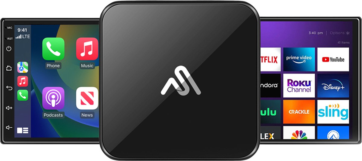 AutoSky TV Adapter Draadloze Carplay Dongle met HDMI - Geschikt voor draadloze Apple Carplay & Android Auto - USB-A/USB-C - Voor Auto's vanaf 2016 - Bedrade Carplay draadloos maken