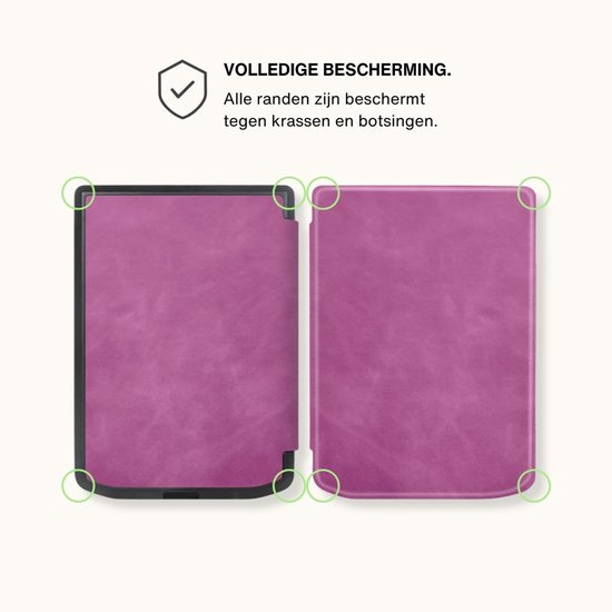 Lunso PocketBook Verse / Verse Pro / Verse Color Slim hard case hoes (6 inch) - sleepcover - Paars van Lunso — afbeelding 3