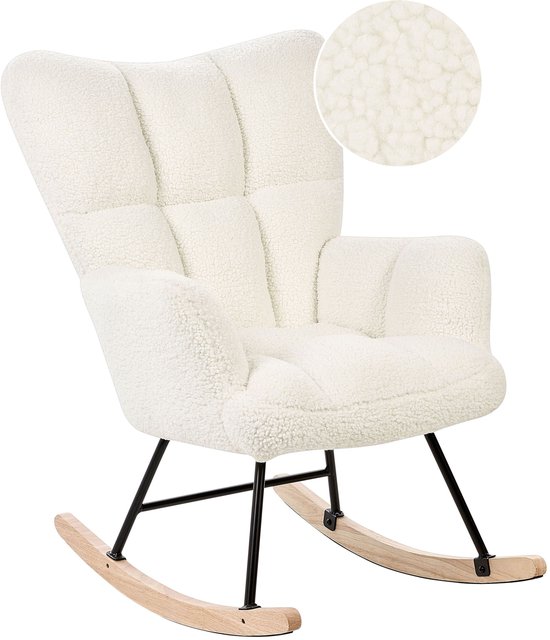 Beliani OULU - Rocking chair - Wit - Bouclé