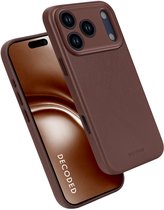 Étui en cuir DECODED pour iPhone 17 Pro Max - Fabriqué en Cuir ECCO de Premium - Compatible MagSafe - Marron chocolat