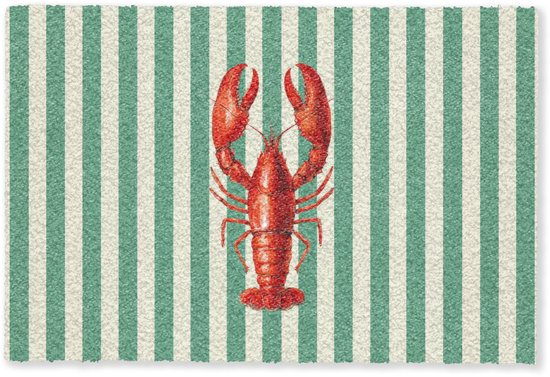Paillasson 60x40 cm - Tapis d'entrée Homard - Rayures - Réaliste - Été - Tapis d'intérieur - Tapis d'entrée - Paillassons avec imprimé