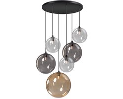 ETH Shelly rond 6L G9 diam.40cm zwart 3xglas 15cm Hl + 2xglas 20cm Smoke + 1xglas 25cm Amber