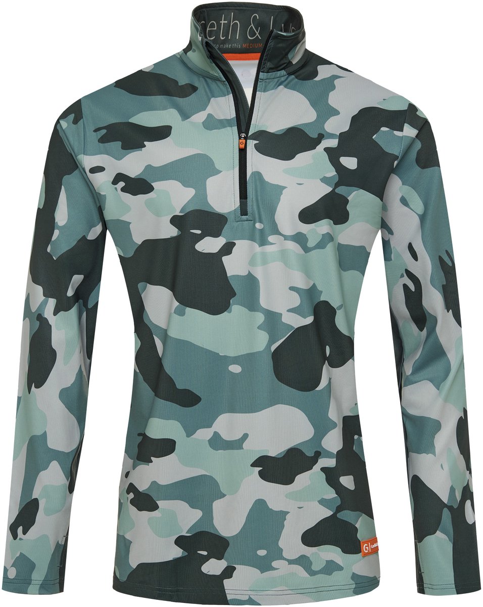 Gareth & Lucas Skipully The One Hundred and Three Heren 100% Gerecycled Polyester Midlayer Sportshirt Wintersport Print