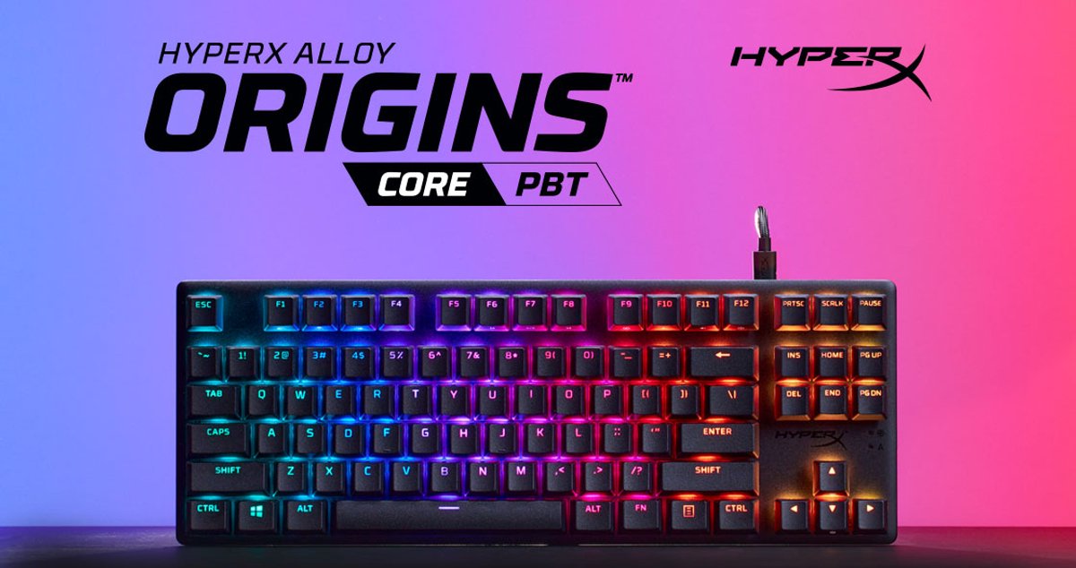 HyperX Alloy Origins Core PBT HX Red - Mechanisch Tenkeyless Gaming Toetsenbord met RGB & Duurzame PBT-Keycaps AZERTY FR Layout