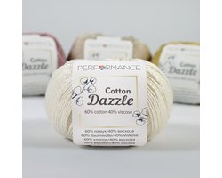 3 bollen Performance Cotton Dazzle 2015 ecru - katoen met viscose - glans haakkatoen