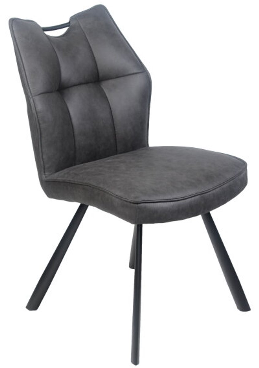 Eetkamerstoel Felien Microleder - Antraciet - eetkamerstoelen set van 2