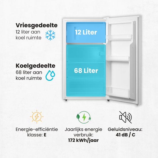 Salora COOLFREEZE48WH - Koelkast tafelmodel vrijstaand - Koelkast - Wit - 80 L van Salora — afbeelding 5