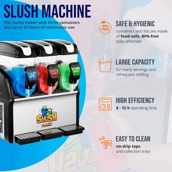 Royal Catering Slush Puppy Machine - Slush maker - 3 x 15 L van Royal Catering — afbeelding 2