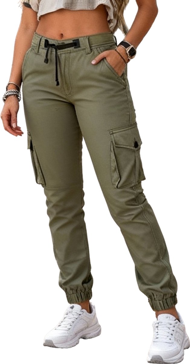 Cargobroek Dames Groen - Slim Fit - Broek - Travel - Fashion - Mode