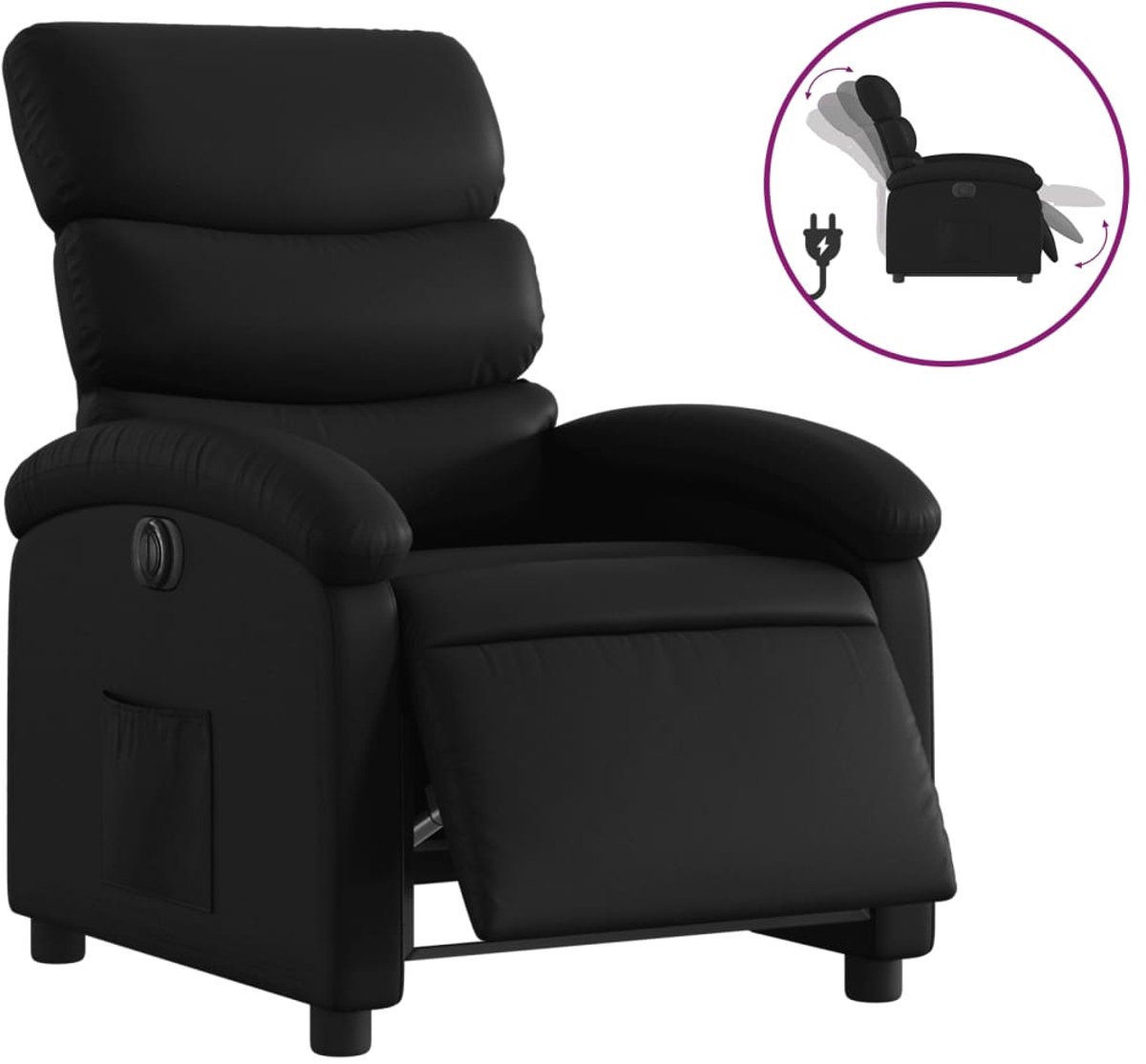 vidaXL Fauteuil - elektrisch - verstelbaar - kunstleer - zwart