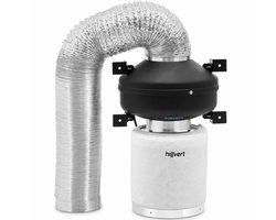 Ventilatieset – Buisventilator – Koolstoffilter – Ventilatiebuis – Luchtverversing – 125 mm Diameter – 10 Meter Aluminium – Krachtige 382 m³/h Ventilator