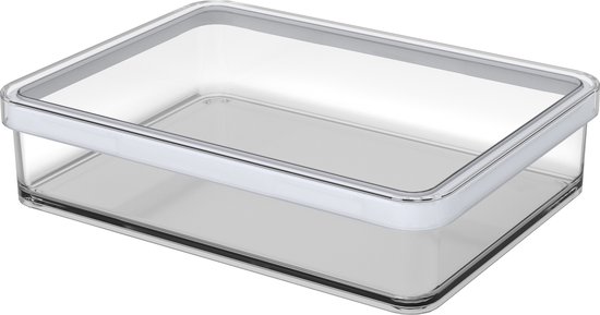 Rotho Loft voedselbewaardozen - met witte siliconenafdichtring - vleesbewaardoos 1 liter - transparant
