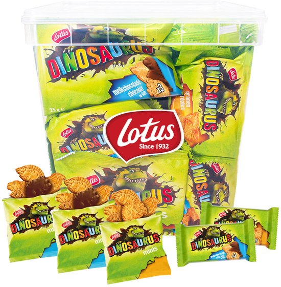 Lotus Dinosaurus koekjesmix - voordeel maandpakket - 22 stuks - Lotus Dinosaurus Original & Lotus Dinosaurus Mini's - 750g